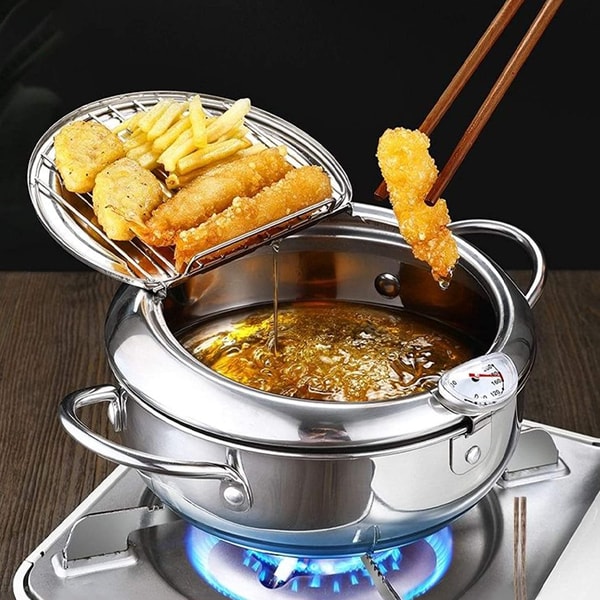 CrispMaster - Stainless Steel Deep Fryer with Drying Rack