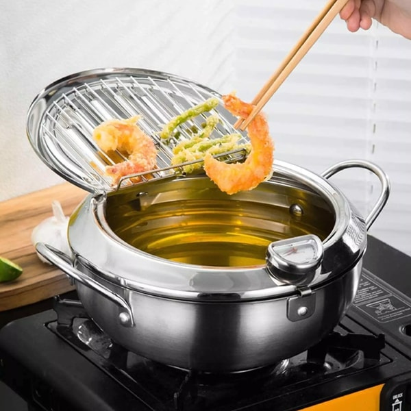 CrispMaster - Stainless Steel Deep Fryer with Drying Rack