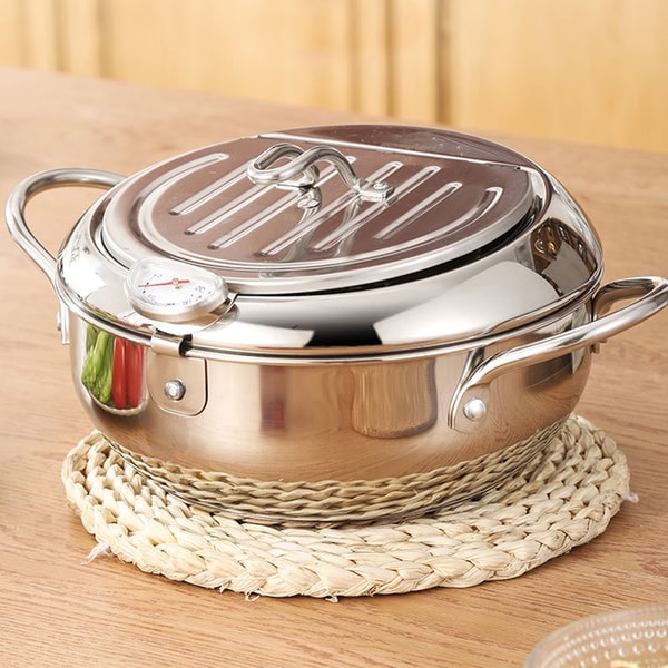 CrispMaster - Stainless Steel Deep Fryer with Drying Rack