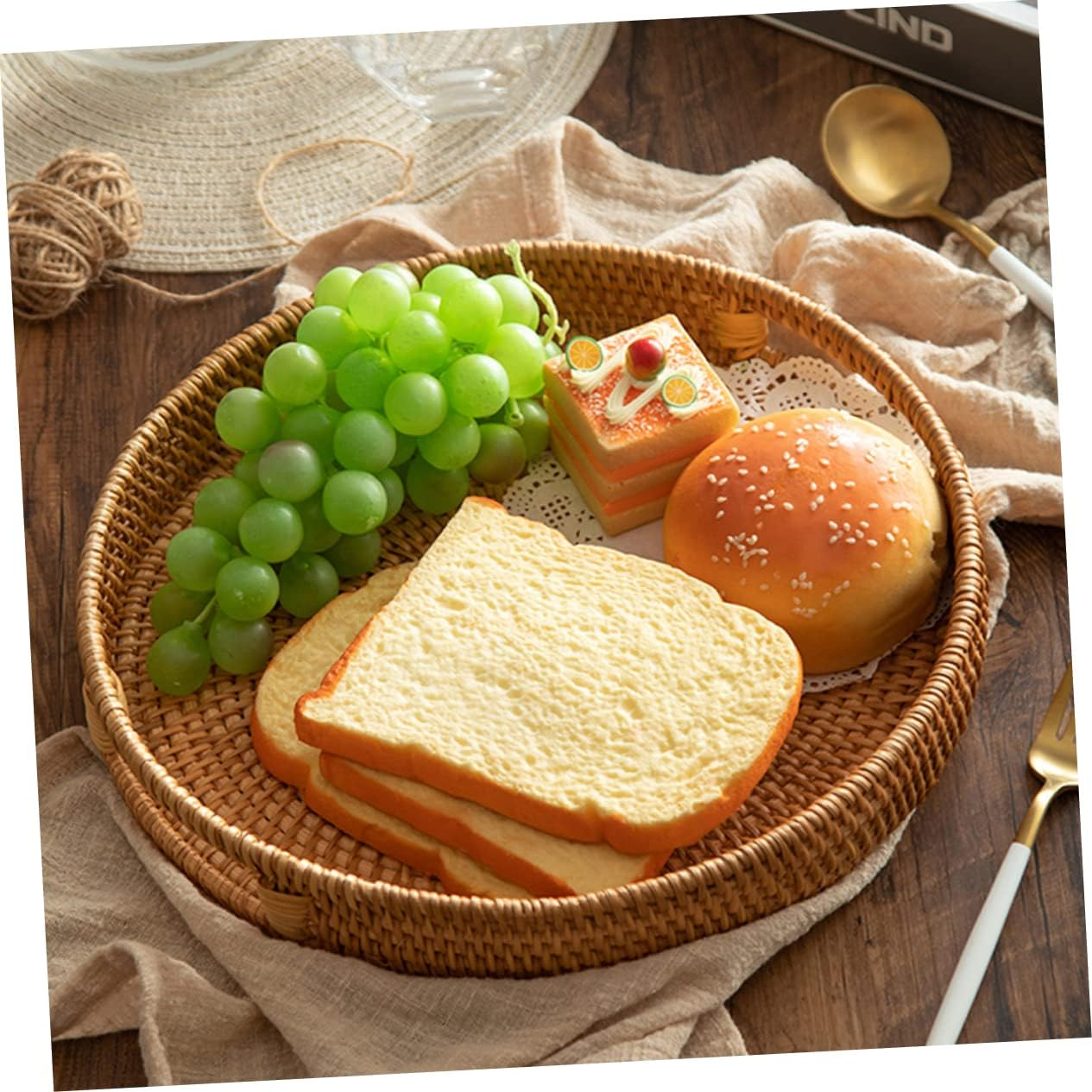 Handwoven Rattan Serving Tray | Natural Wicker Tray for Home & Kitchen