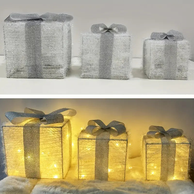 LumiGlow Christmas Lighted Gift Box Set