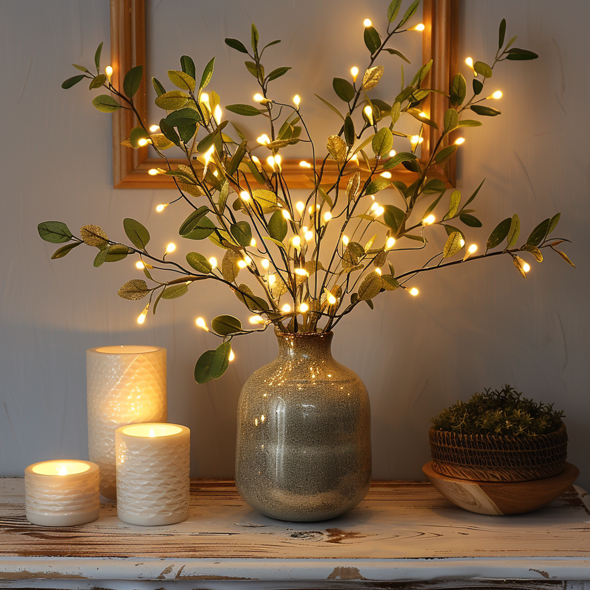 LumiFlor - LED Flower String Lights with Realistic Leaves and Battery-Powered Light