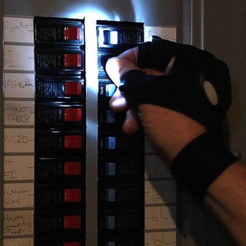 Fingerless LED Flashlight Gloves | Hands-Free Lighting for DIY, Camping, and Repairs