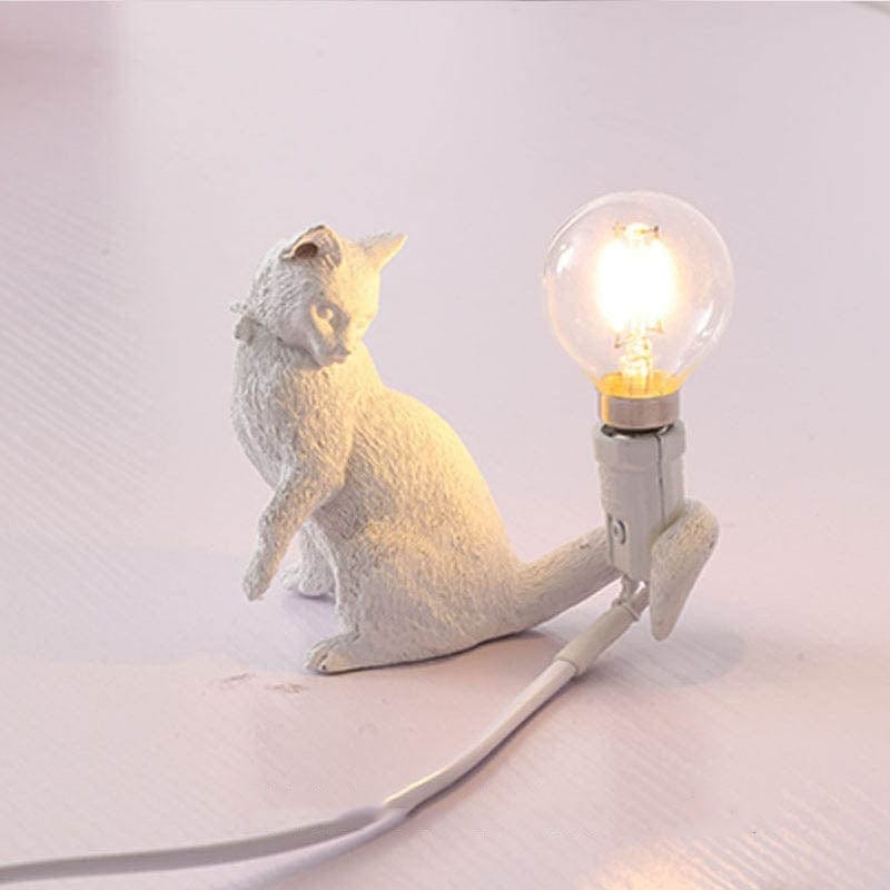 PurrBright Cat Figurine Table Lamp
